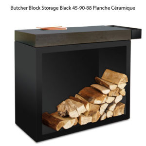 Butcher Block Storage Black 45-90-88 Planche Céramique